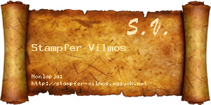 Stampfer Vilmos névjegykártya